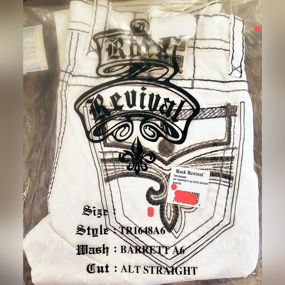 🆕️Rock Revival Barrett Alt-Straight Racer Jeans. Men's Size: W38x34L - Picture 11 of 14